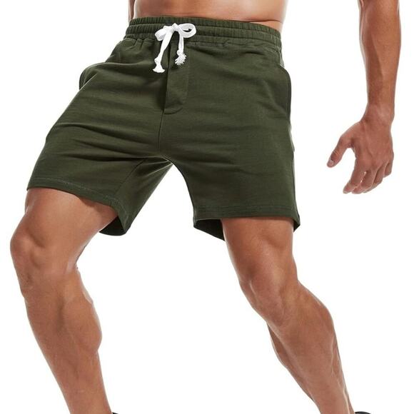 Mens Cargo Shorts Cotton Casual Lounge Shorts Elastic Waist Workout NWT XL - Picture 2 of 7